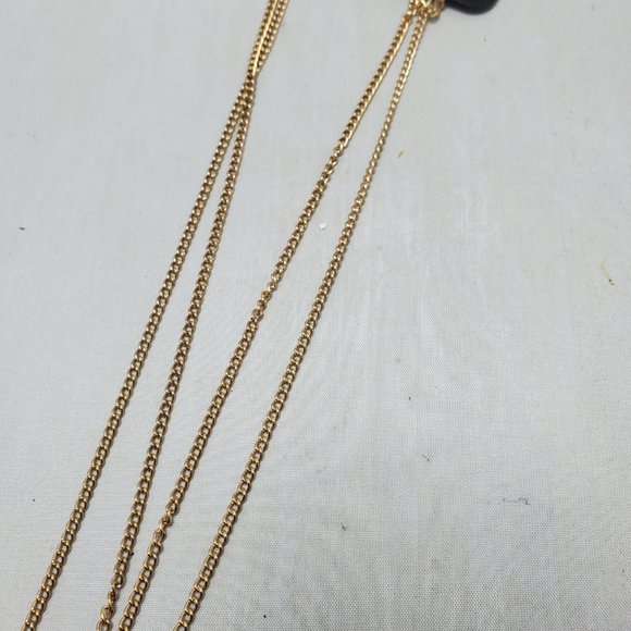 Banana Republic gold crescent moon with turquoise stone gold layered necklace - Picture 7 of 9